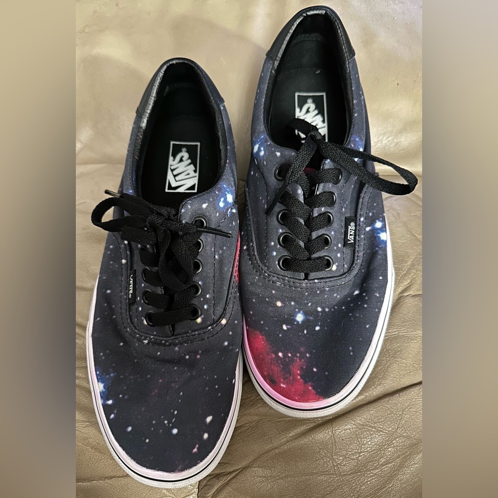 Vans Cosmic Galaxy Night Sky Lace Up Low Top Sneaker Shoes Sz Mens 7.5 / Women 9